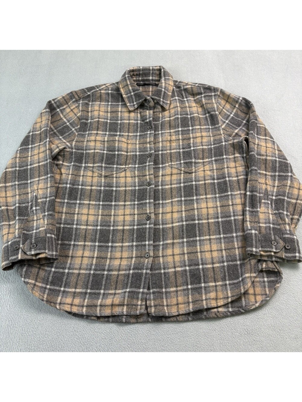 Jenni Kayne Wool Blend O Keefe Plaid Flannel Button Up Womens Size Medium